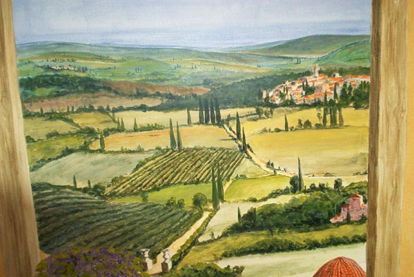trompe l'oeil peinture murale wim de prez toscane
